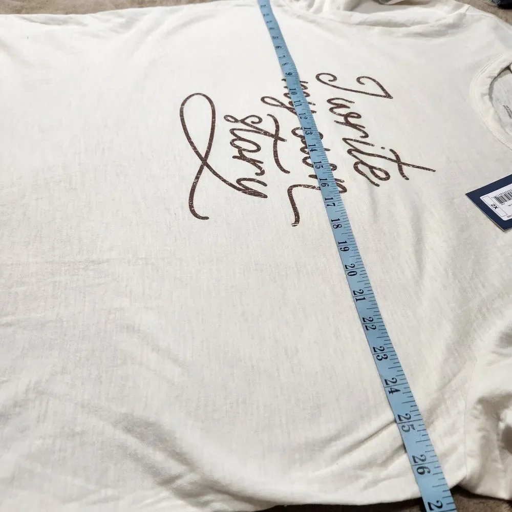 Universal Thread Casual Tshirt 2X Ivory I Write My Own Story Logo